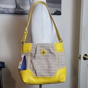 Stylish Yellow and Beige Women's Shoulder Bag